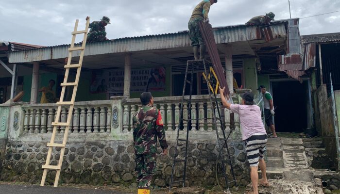 Kodim 0423/BU Bersama Baznas Rehabilitasi Rumah Warga Penyandang Disabilitas