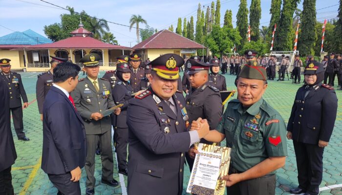 Babinsa Kodim 0423/BU Raih Juara 1 Lomba Tiga Pilar di HUT Bhayangkara ke-79