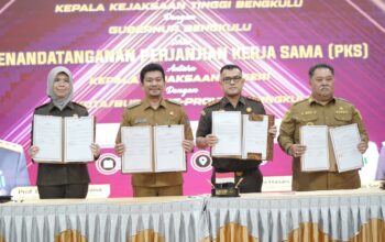 Bupati Bengkulu Utara Hadiri Penandatanganan MoU dan PKS Penerapan Pidana Sosial 