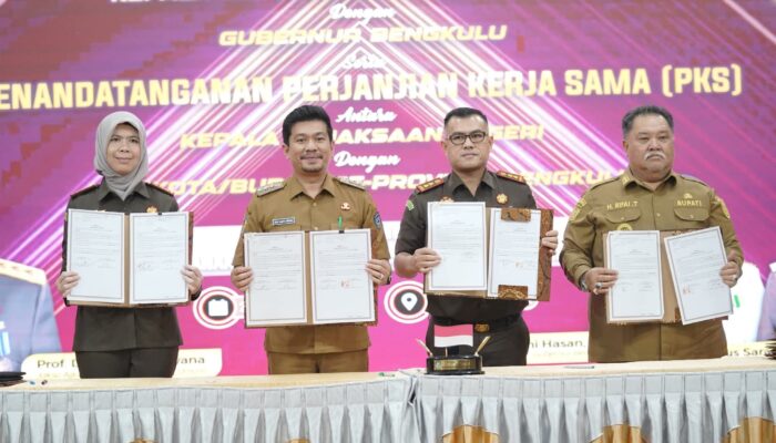 Bupati Bengkulu Utara Hadiri Penandatanganan MoU dan PKS Penerapan Pidana Sosial 