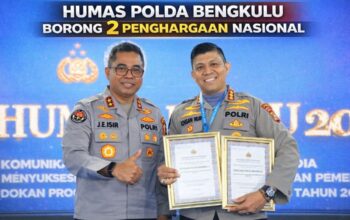 Prestasi Nasional, Humas Polda Bengkulu Raih Dua Penghargaan di Rakernis Humas Polri