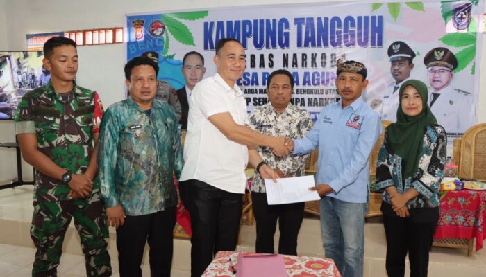 Satresnarkoba Polres Bengkulu Utara Deklarasikan Desa Rama Agung sebagai Desa Tangguh Bebas Narkoba