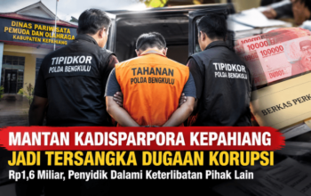 Mantan Kadisparpora Kepahiang TA Jadi Tersangka Dugaan Korupsi Rp1,6 Miliar