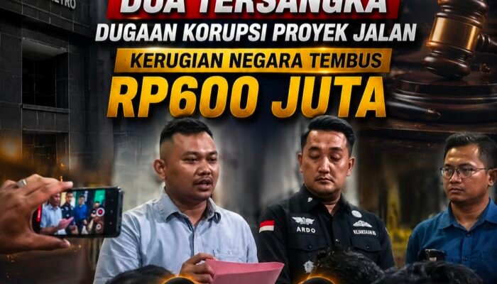 Kejari Kota Metro Tetapkan Dua Tersangka Dugaan Korupsi Proyek Jalan Inspeksi Irigasi